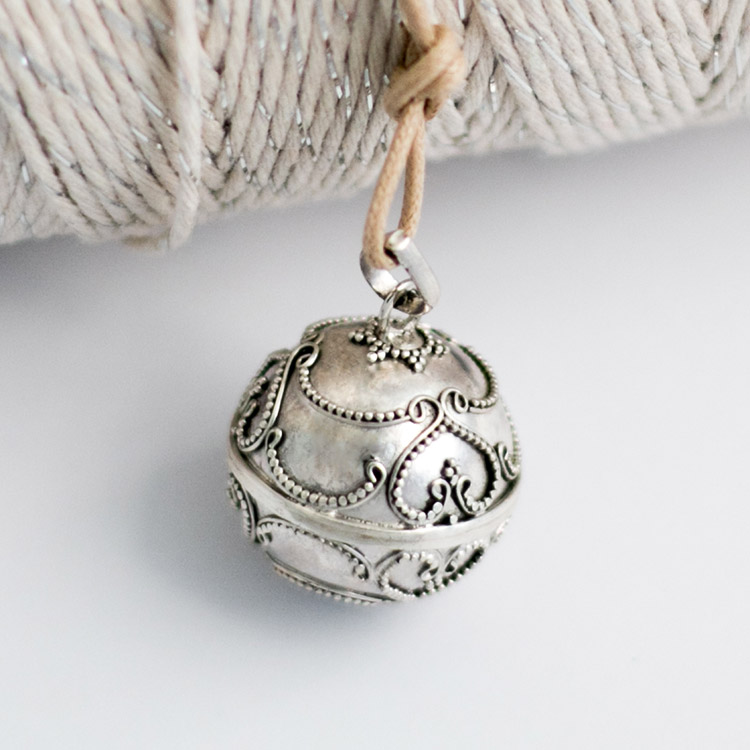 PYA - Collar de embarazada  Llamador de ángeles con colgante y bola de  sonido de plata